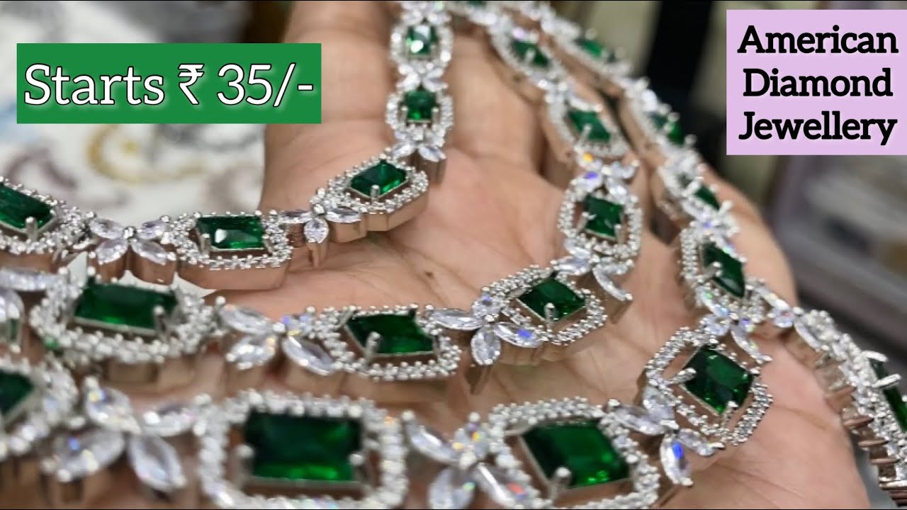 ₹35/- American Diamond (AD) Jewellery | Jewellery Wholesale Market Sadar Bazar in Delhi