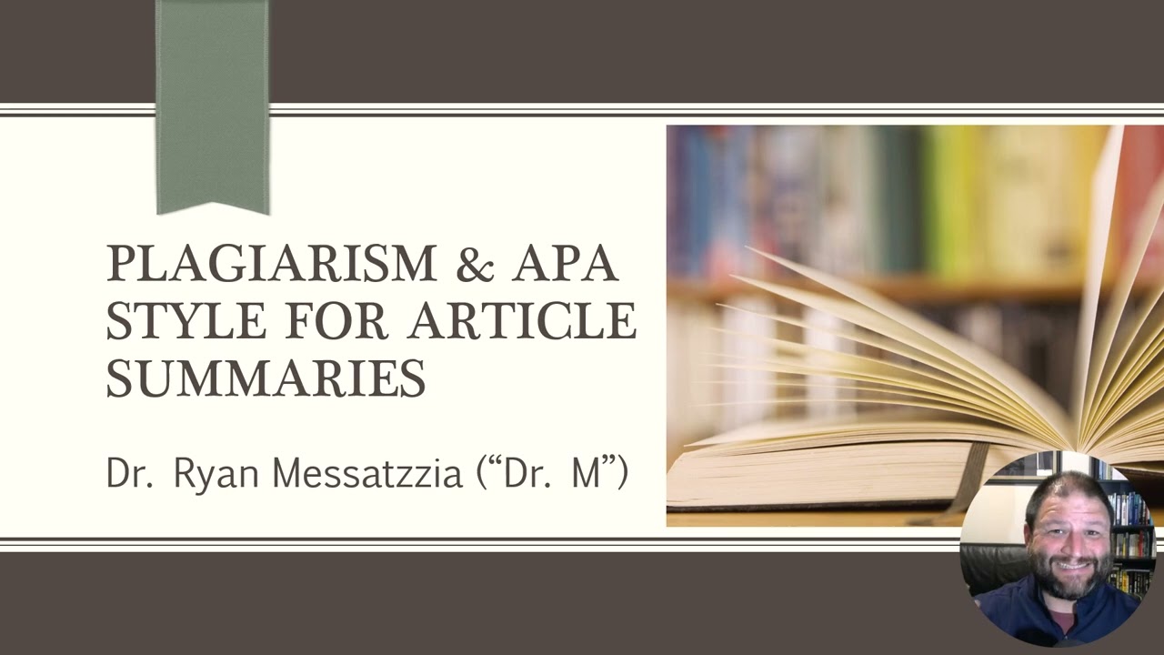 APA Style for Article Summary Assignments