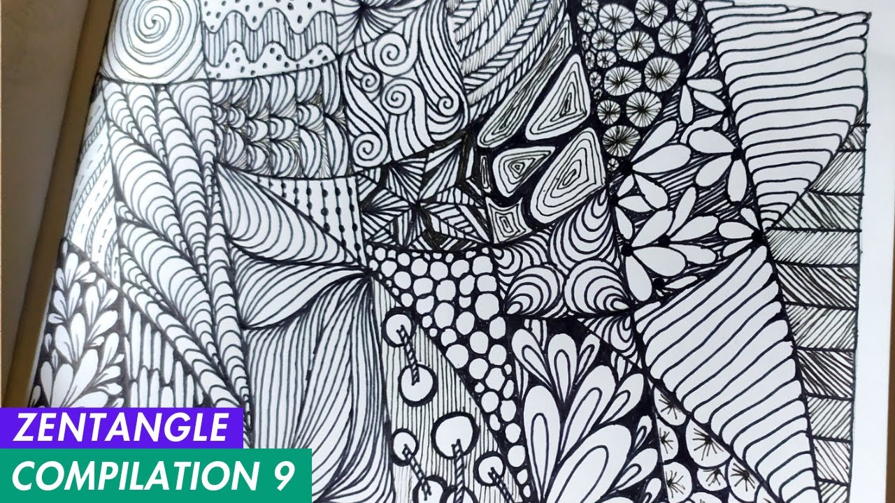 Zentangle Inspired Art | Draw With Me to Feel Calm and Creative | Zendoodle - Compilation 9