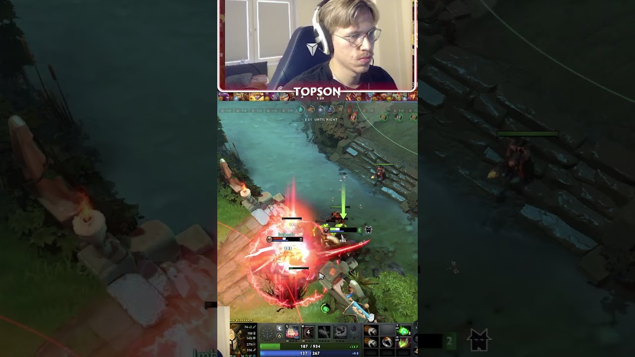 This is Real GOOD Outplay from Topson on LOW HP in Dota 2 #outplay #dota2 #gaming #outplayed