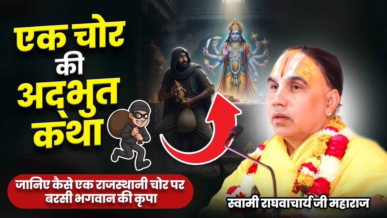 एक चोर की अद्भुत कथा -  जब एक राजस्थानी चोर पर बरसी भगवान की कृपा  ! By Raghvacharya Ji Maharaj