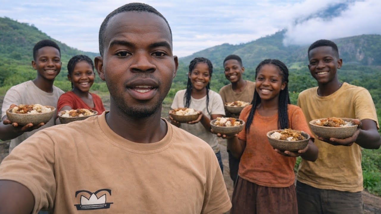 Sabores ancestrales africanos: cocinando masa de Yuca y curry en las montañas de África