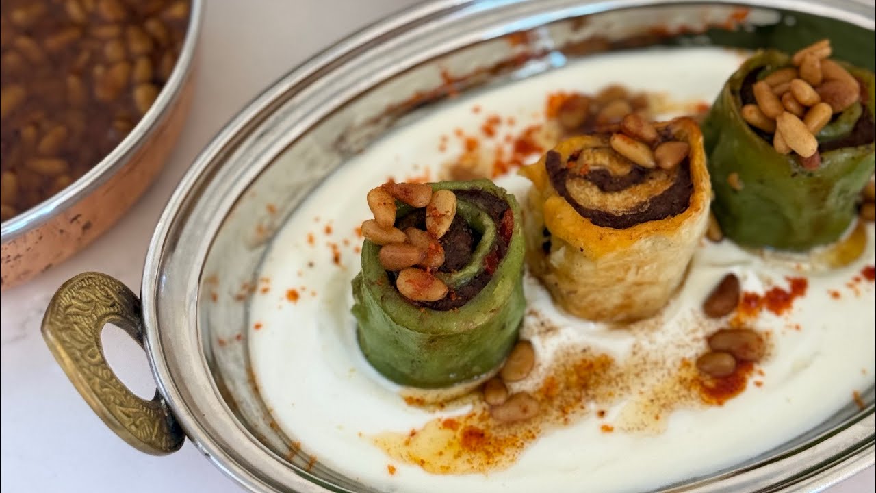 Turkish kebab sandwiches with yogurt ساندويتش الكباب التركي مع اللبن الزبادي 