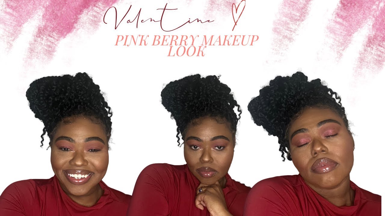 Valentine’s Pink Berry Makeup Look❤️ #valentineslook #blackgirlmakeup #makeuptutorial  #christian