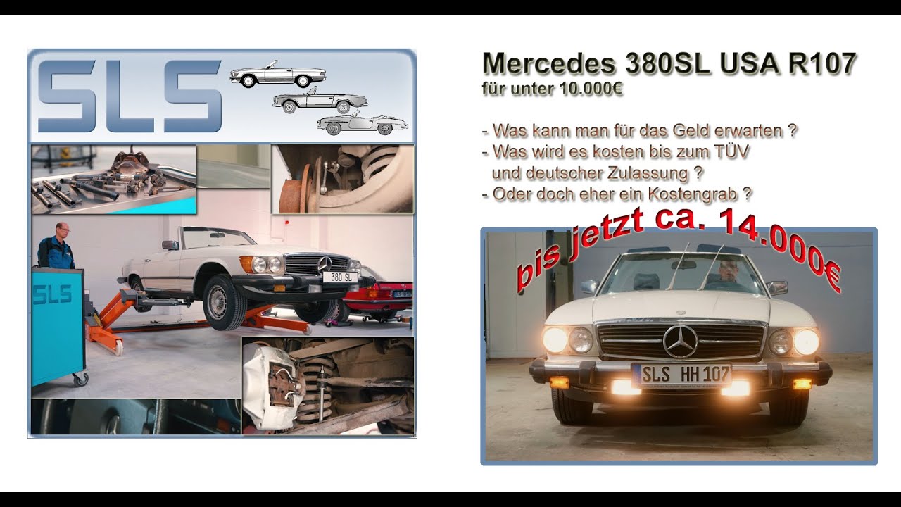 Mercedes R107 380SL aktueller Zwischenstand ganz kurz vor der Hauptuntersuchung