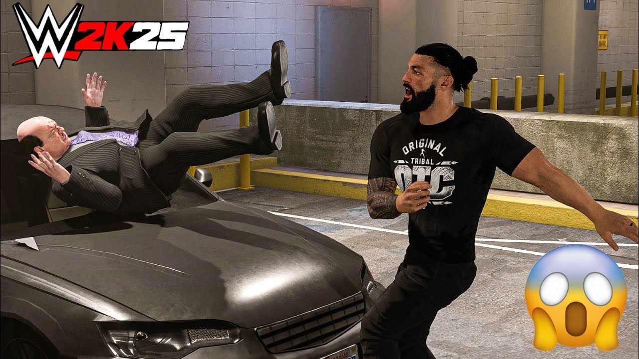WWE 2K25 - Roman Reigns Destroys Paul Heyman at Backstage | Gameplay