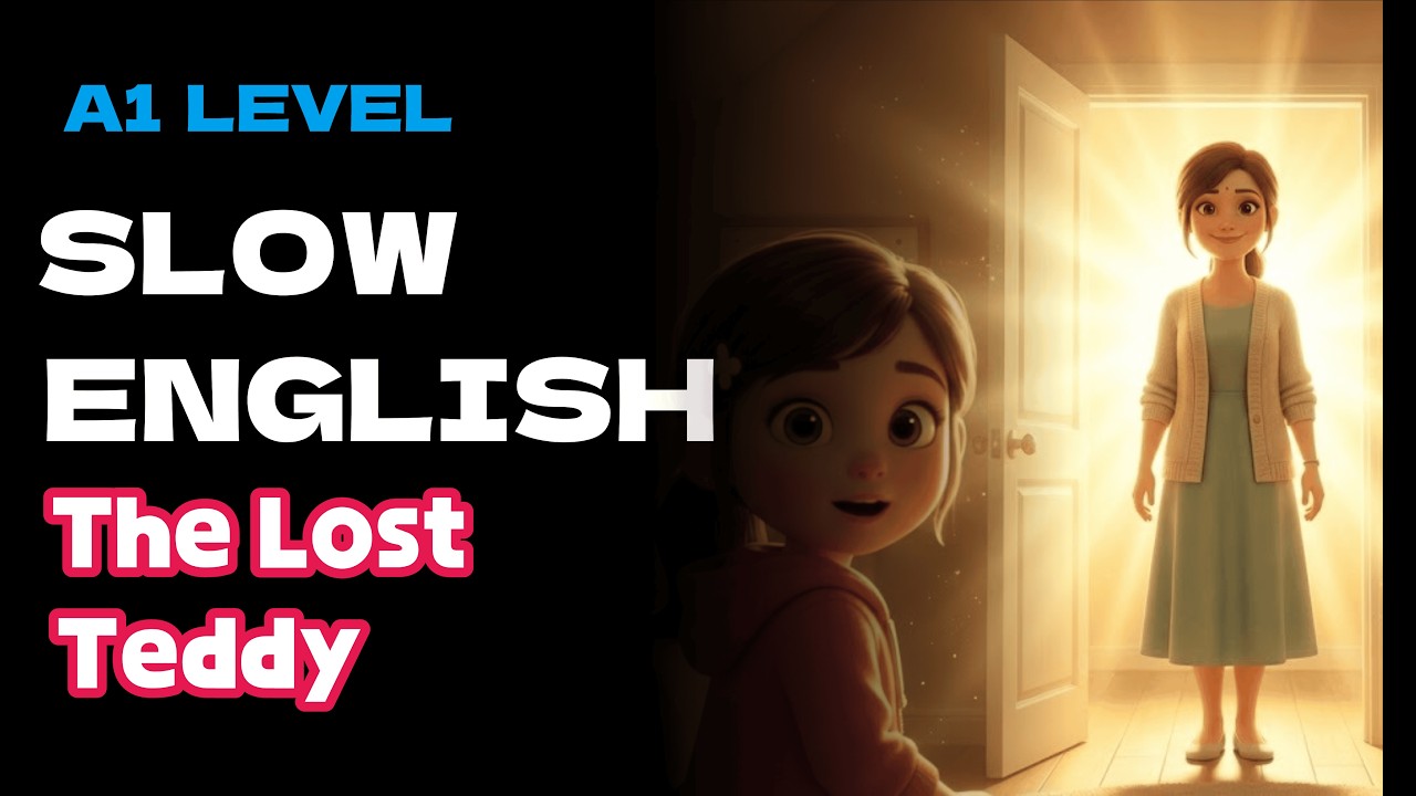 The Lost Teddy | English Listening Practice.(A1 Level) #dailyenglish #familytime #esl