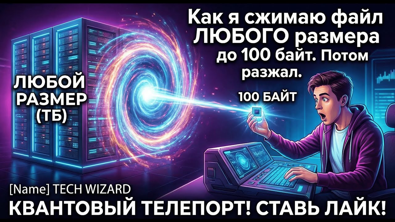 Как я сжимаю файл ЛЮБОГО размера до 100 байт. Потом разжал.