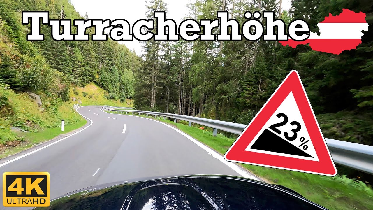 🇦🇹 Driving over Turracherhöhe with -23 % ascend and descend