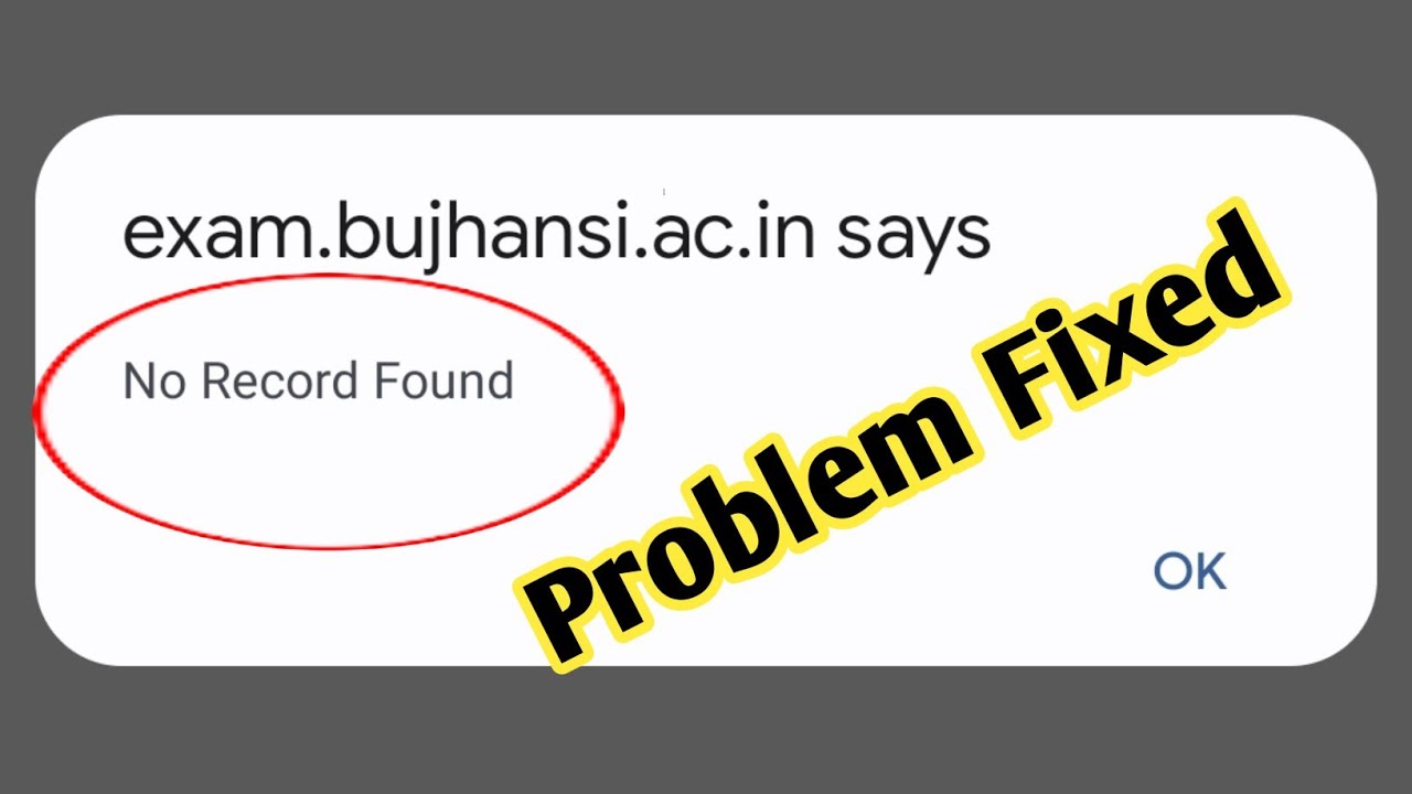 No record found result kaise sahi kare/no record found result/result no record found/bu Jhansi