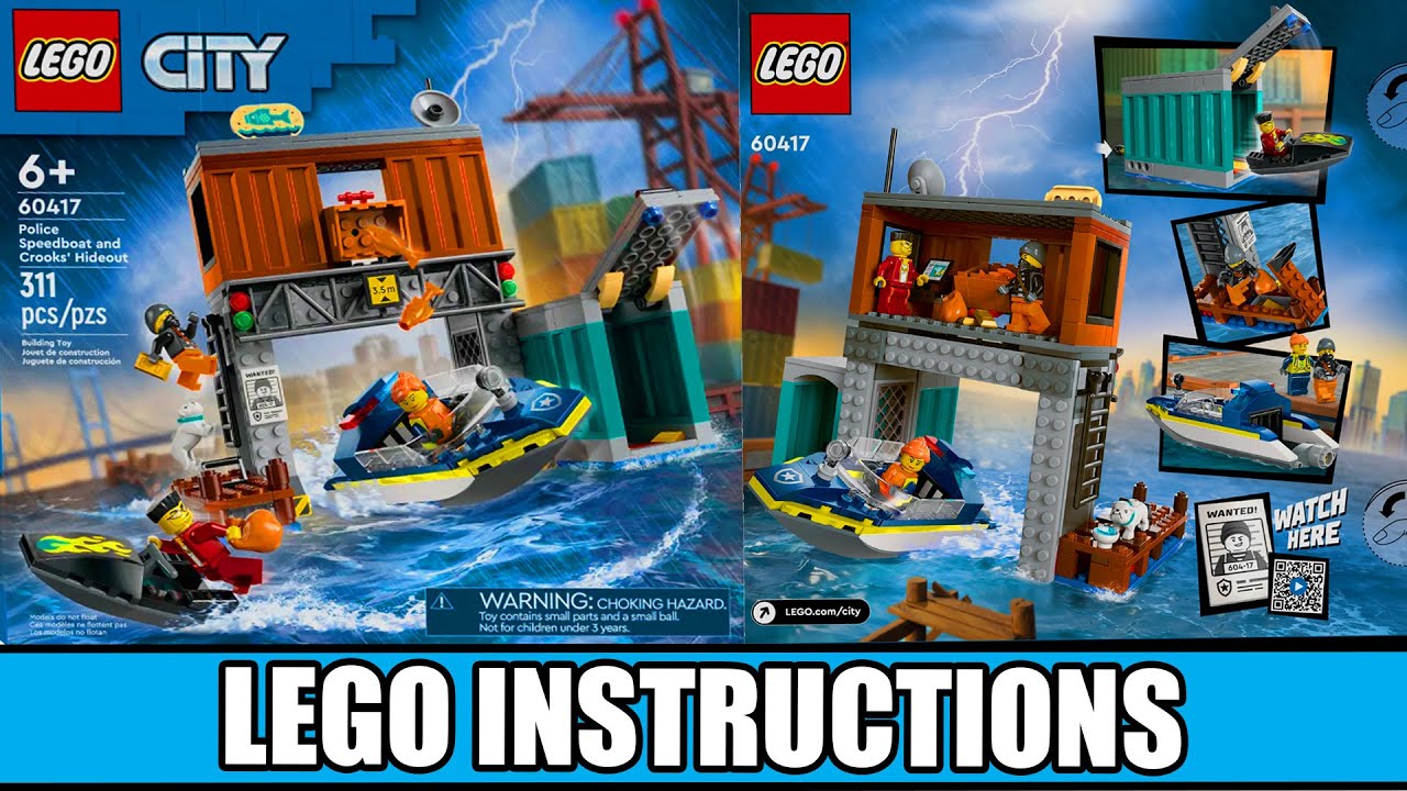 LEGO Instructions - City - 60417 - Police Speedboat and Crooks' Hideout (All Books)
