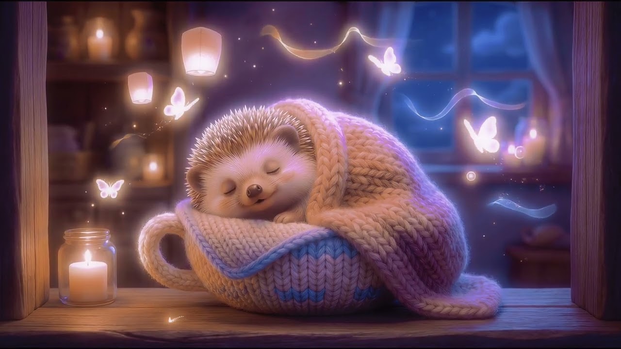 Gentle Baby Sleep Music 🌙🦔 | Cozy Night Piano for Calm & Restful Sleep