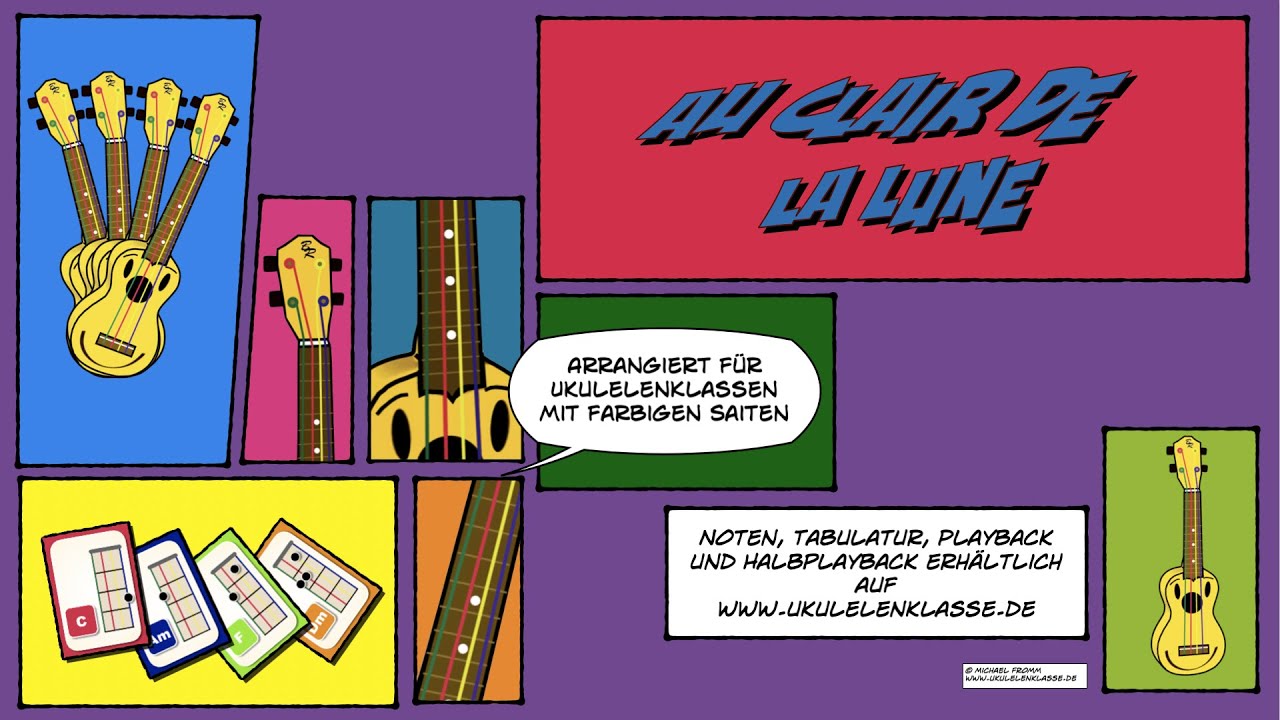 Au Clair de la lune - Spielsatz für UkulelenEnsemble