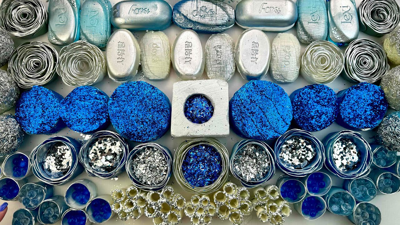 ASMR Gym chalk with glitter | Soap boxes with foam | Splitting gypsum | Cutting soap cubes