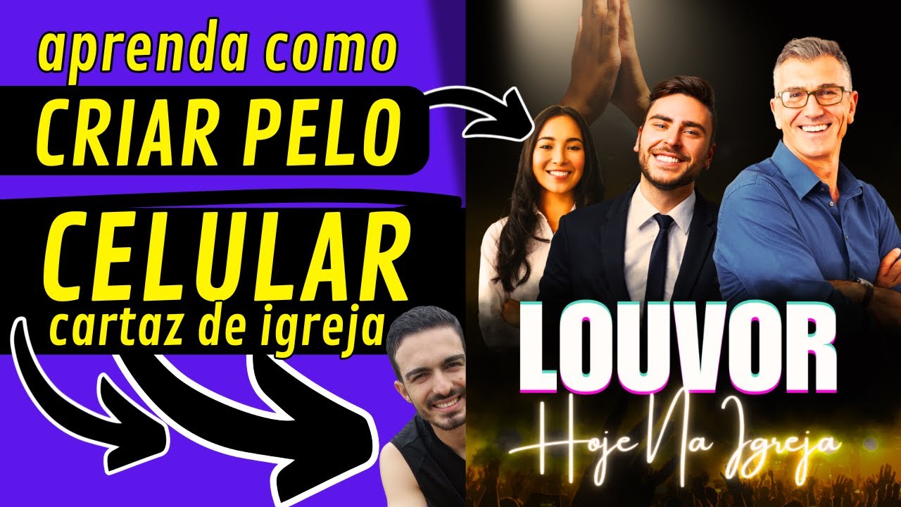 COMO CRIAR CARTAZ PELO CELULAR USANDO O CANVA / Cartaz para igreja