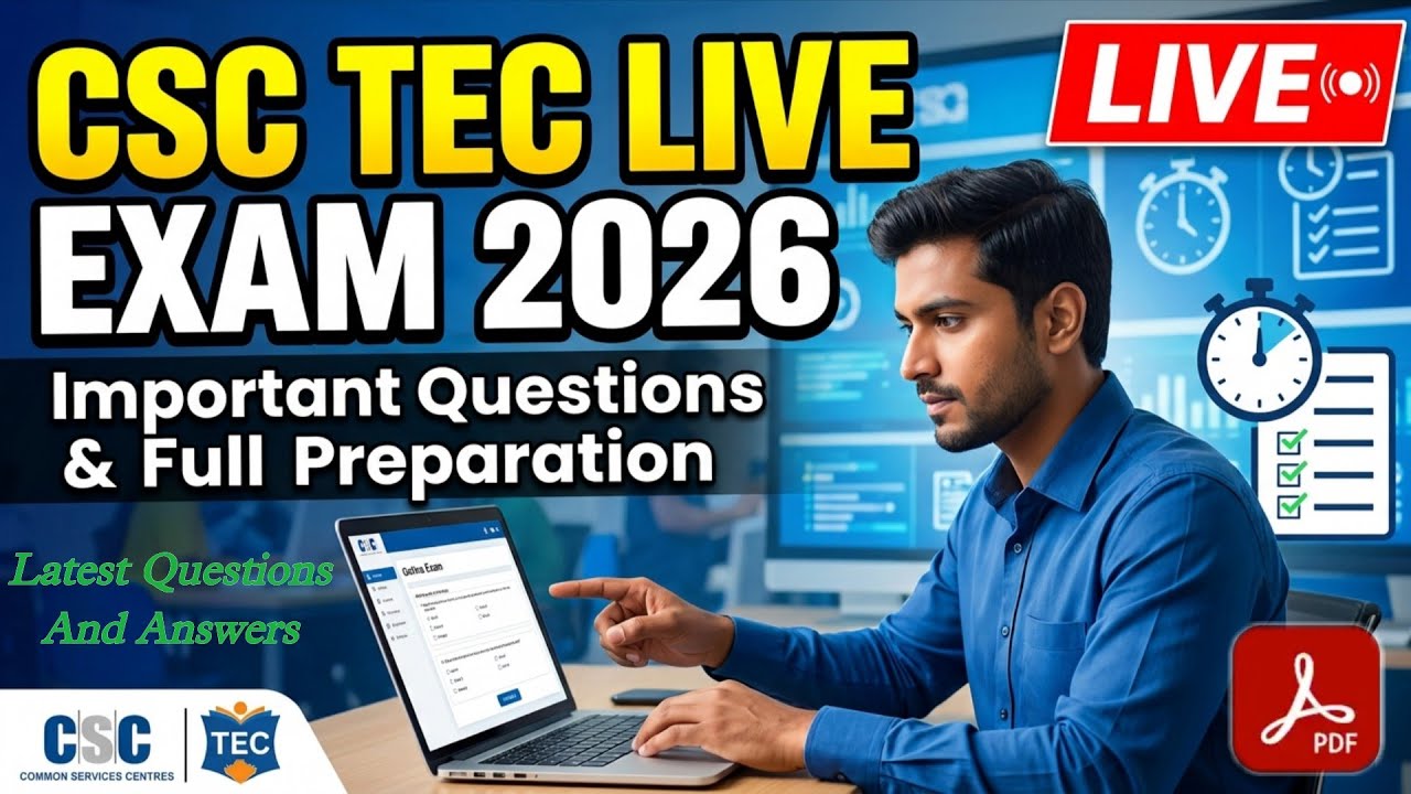 CSC TEC Live Exam 2026 | TEC Final Live Exam | TEC Latest Questions and Answers | #tec #csc #cscexam