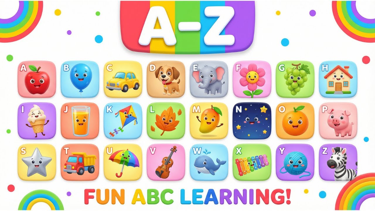 A to Z Alphabet with Colors 🌈 | Fun ABC Learning for Kids