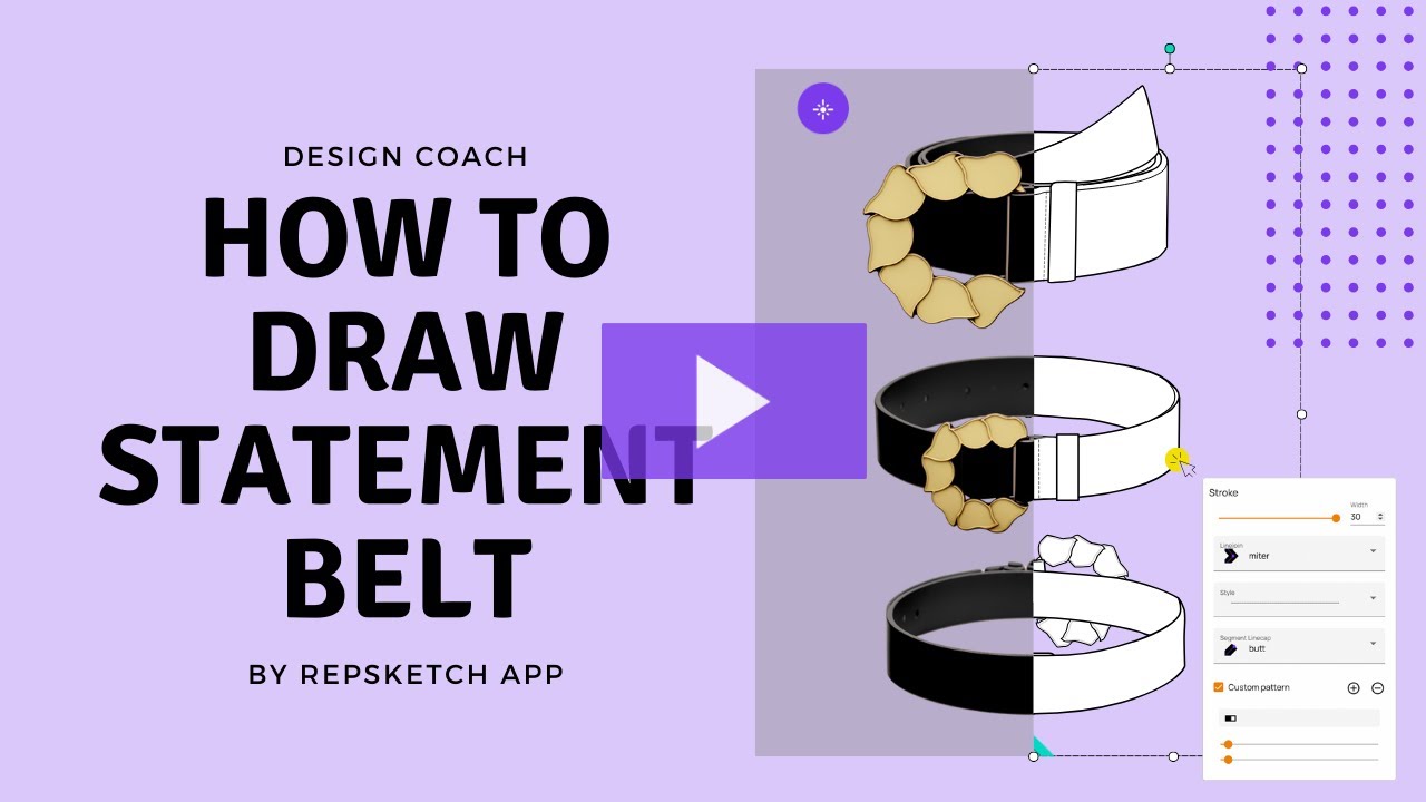 How to draw a trendy statement belt sketch