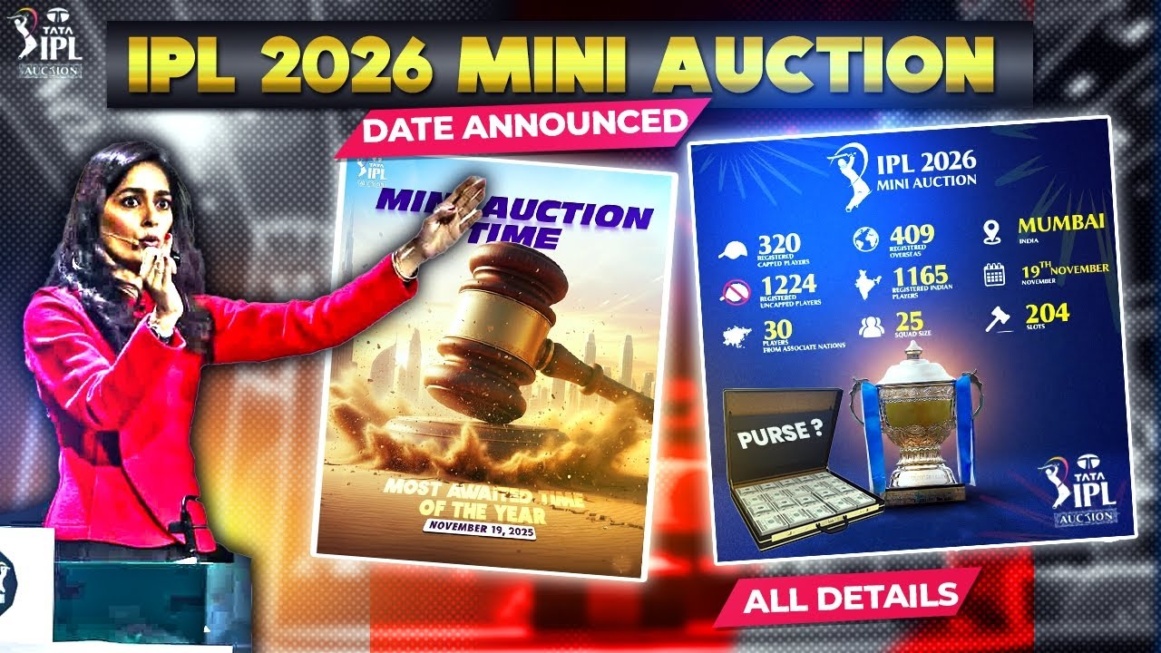 IPL 2026 Mini Auction Date Announced | IPL 2026 Mini Auction Retention Deadline Date and All Details