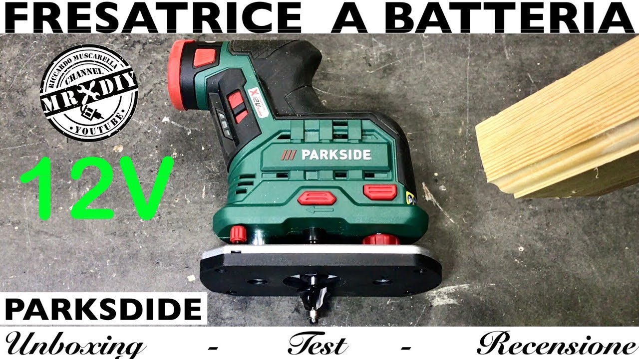 Fresatrice verticale a batteria 12V Parkside Lidl. POFA 12 A1. Ricaricabile
