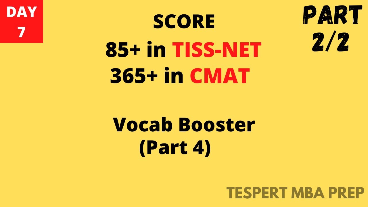 Tissnet 2023 Preparation I English Proficiency | Vocab booster (PART 4)| TISS-NET CRASH COURSE|
