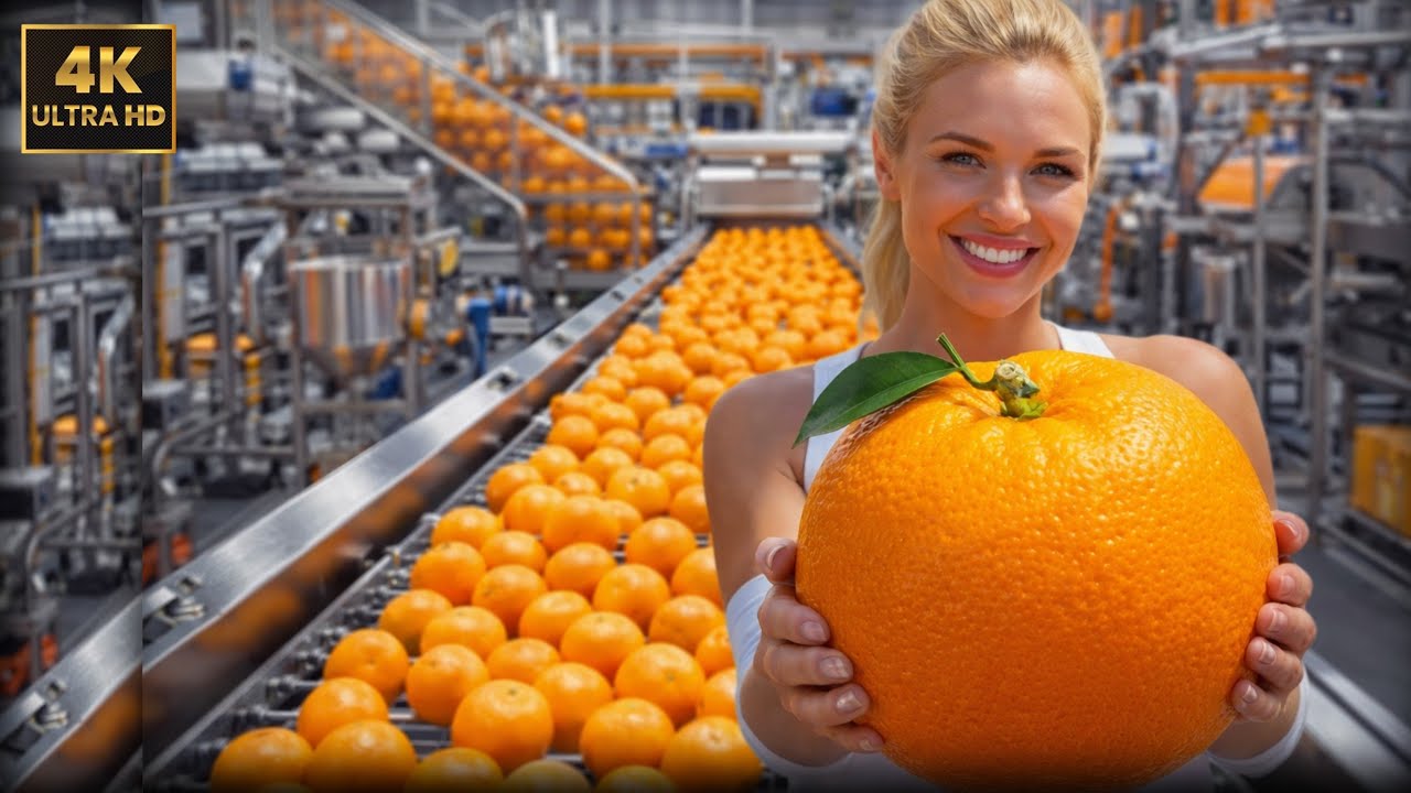 Orange 🍊 Processing Factory | Cleaning And Polishing Complete proses
