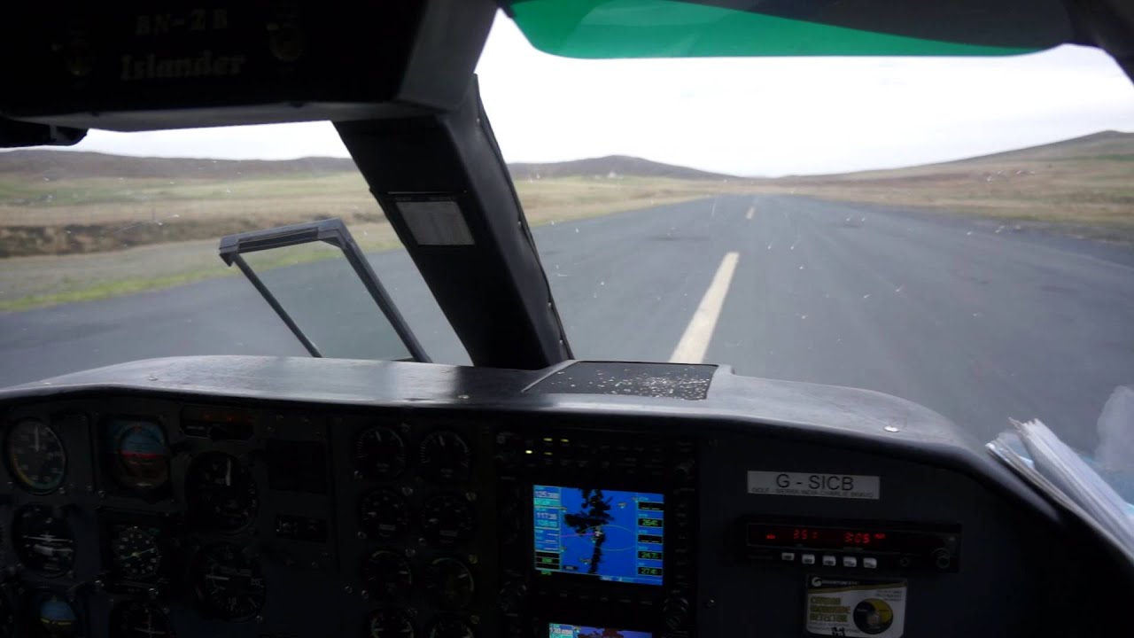 Islander Engine Start, Taxi and Takeoff from Tingwall Airport, Shetland