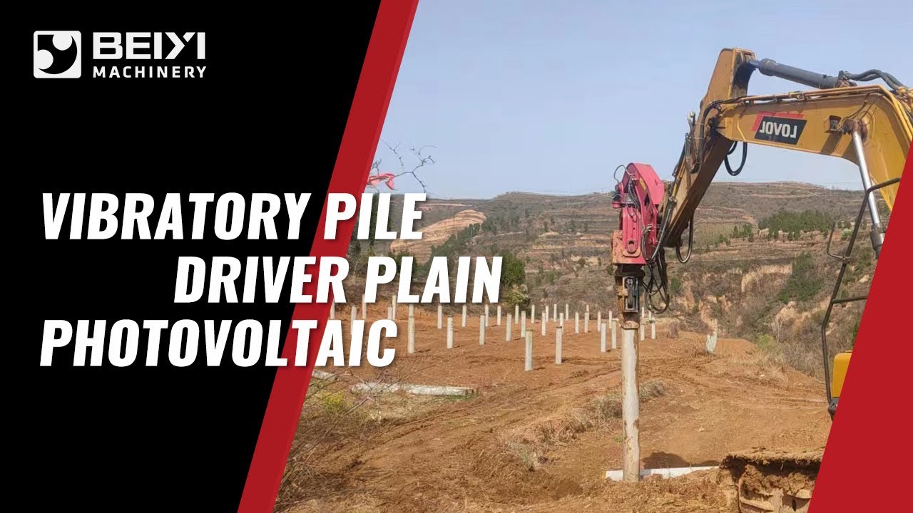 Vibratory Pile Driver in Flatland PV Projects