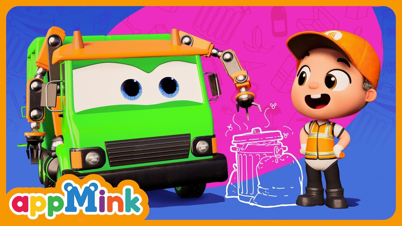 🧹🚛✨ Clean Up Time! 🗑️🎶♻️ Garbage Truck Song 🌟🌍🎉 #appmink #nurseryrhymes #kidssong #cartoon