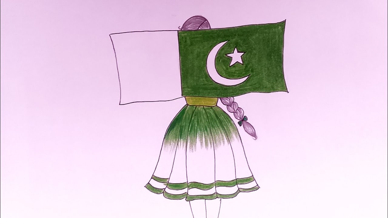 14 August Drawing/ Independence day drawing 2025 / independence day girl drawing /14 Aug competition