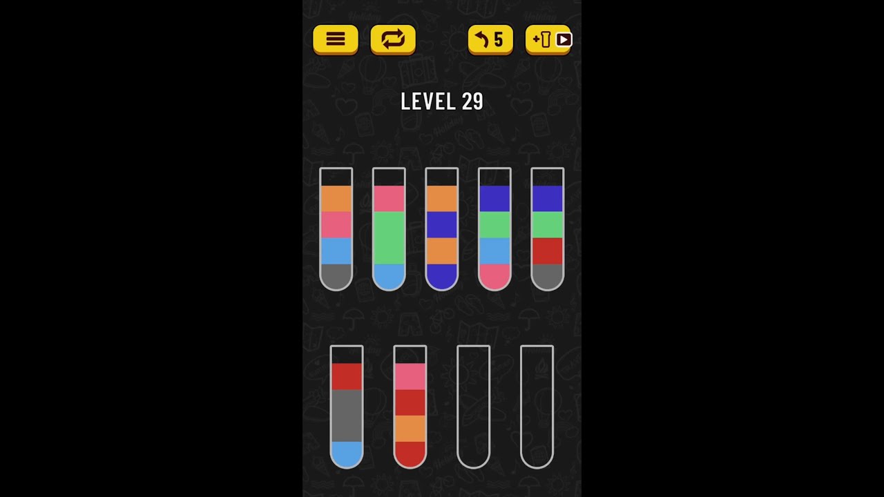 Water Sort Puzzle. Level 29. HD Quality
