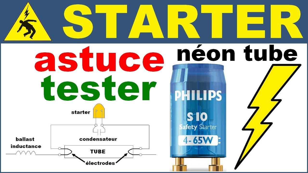 Apprendre l'électronique comment tester un starter néon de tube fluo - fluorescent light starter