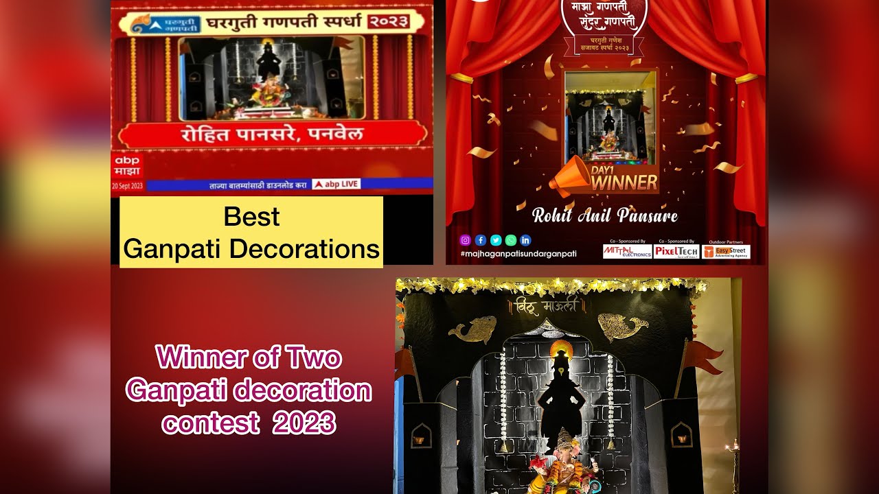 Ganpati decorations ideas 2023 Vitthal theme 1 st Prize🏆#ecofriendly decorations #ganpatibappamorya
