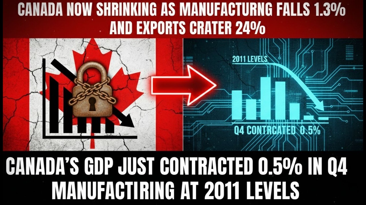 Canada Now Shrinking as Manufacturing Falls 1.3% and Exports Crater 24%