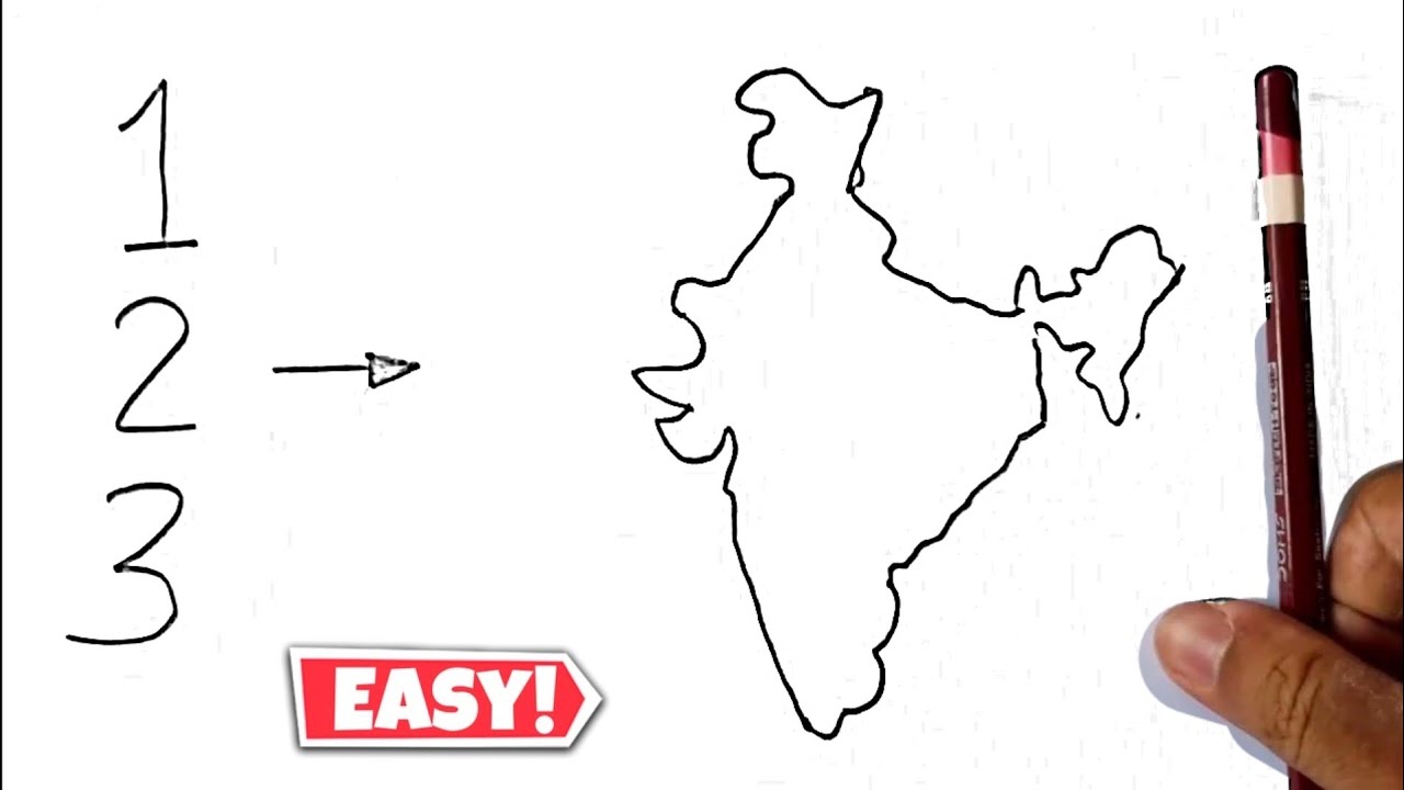 123 number turns into India Map Drawing