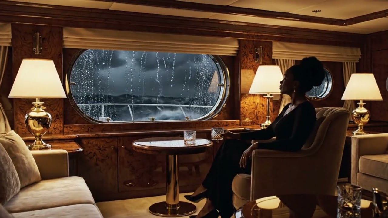 Luxury Night Relax Sleep 10 Hours ⛈️ Super Yacht Thunderstorm & Rain Sounds 🌊 Deep Sleep, Insomnia
