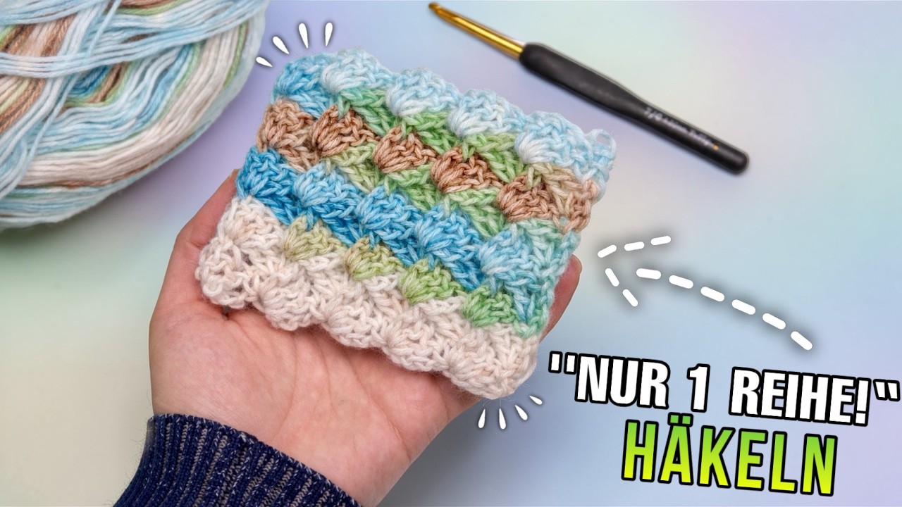 🌸 Sch&ouml;nes H&auml;kelmuster ohne Aufwand (nur 1 Reihe!)