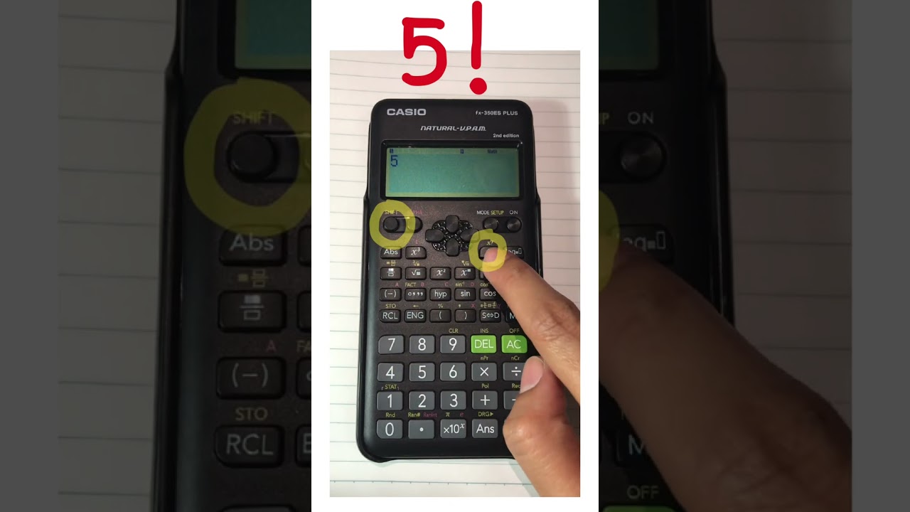 How to use factorial on calculator 5!=5*4*3*2*1 #factorial #calculator