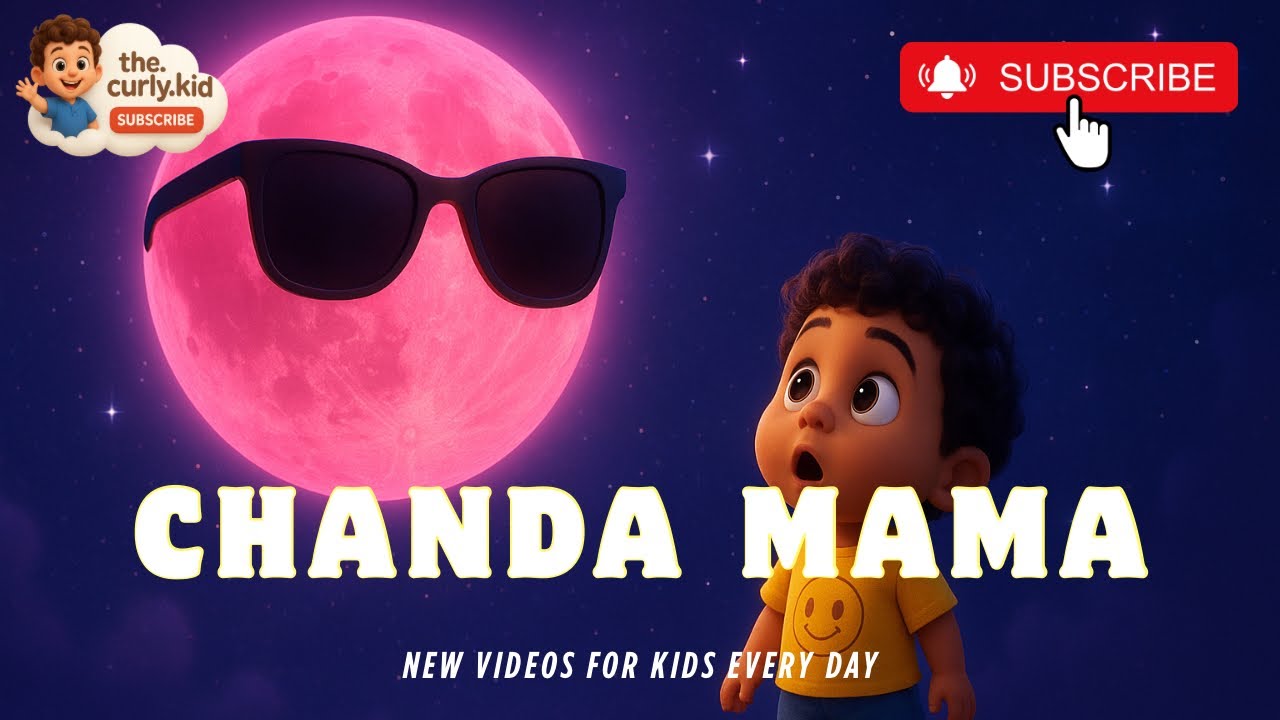 Chanda Mama | Kids Moon Song 🌙 | Nursery Rhymes | The Curly Kid | Nursery Poem | Catchy Rhymes 