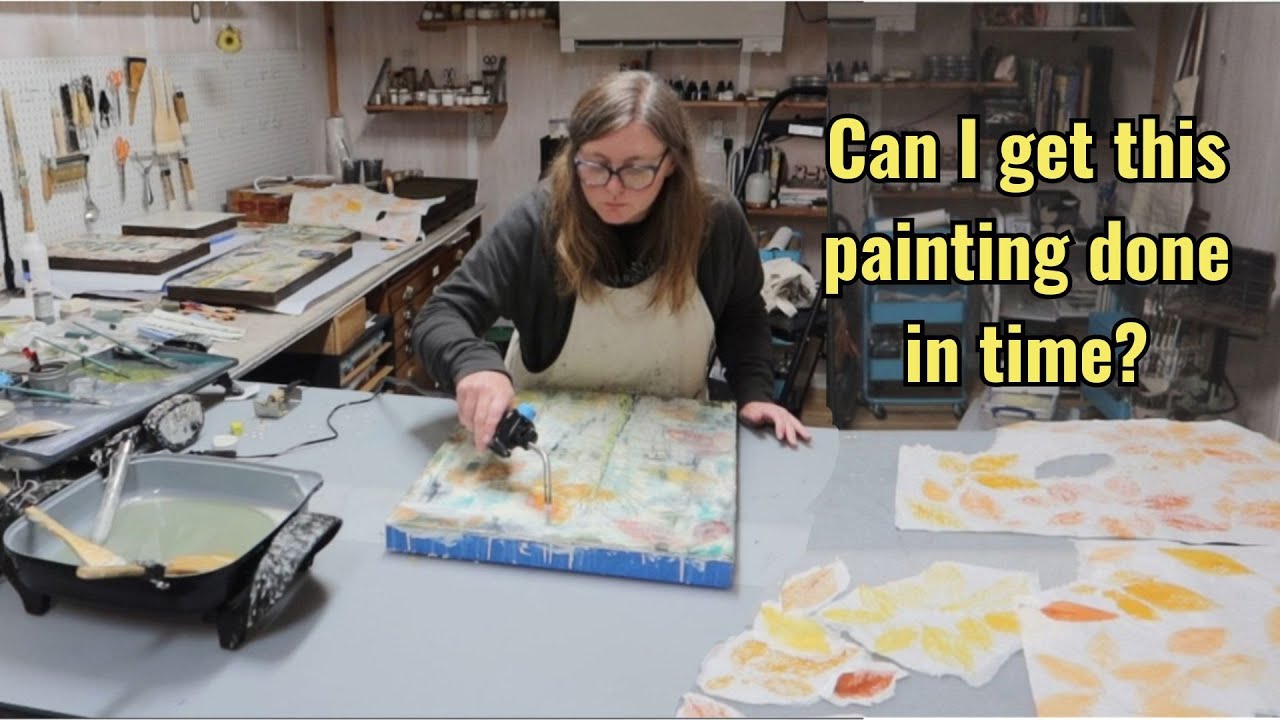 Видеоблог студии художника: смешанная техника, энкаустика, живопись на дереве, рисование американ...