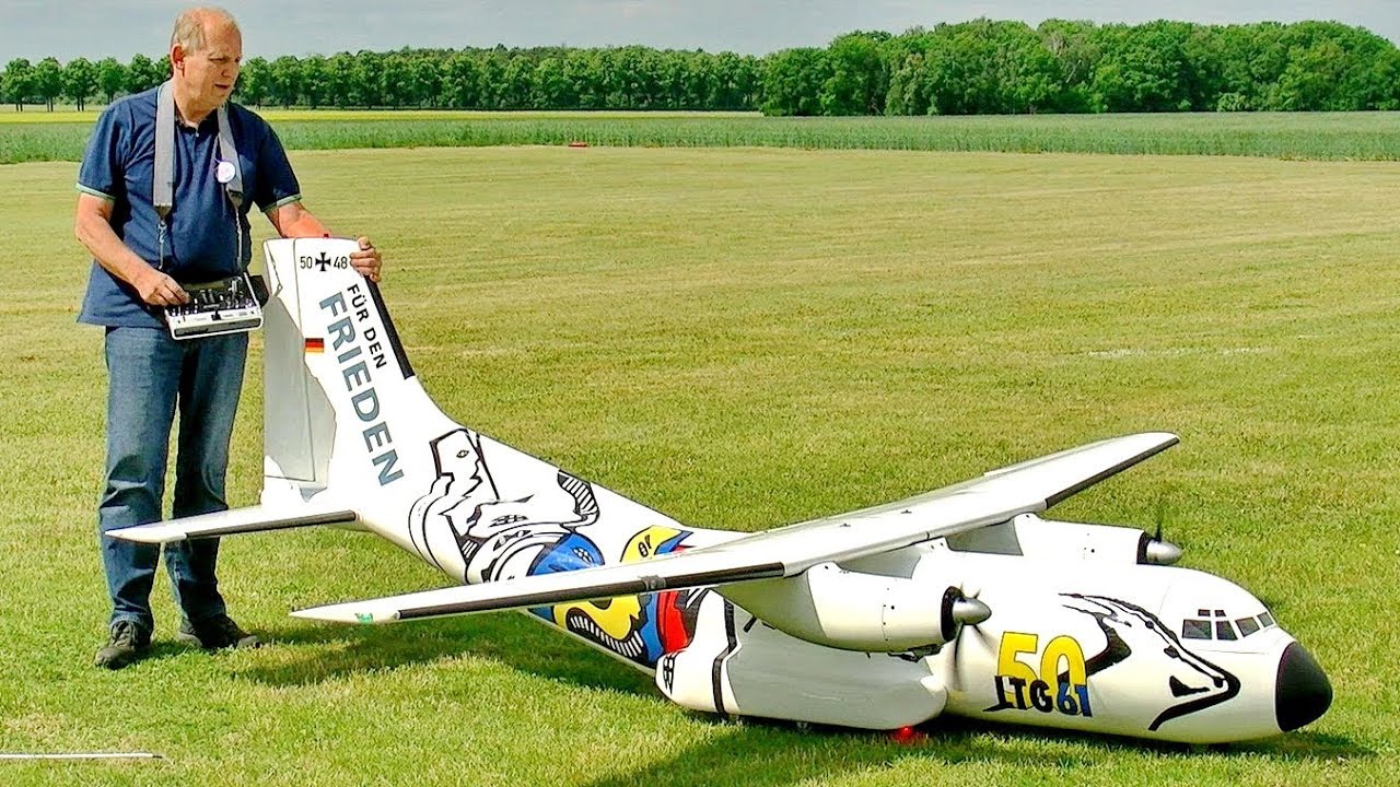 HUGE RC TRANSALL C-160 LTG61 SCALE MODEL AIRPLANE FLIGHT DEMONSTRATION / Ragow Germany May 2017