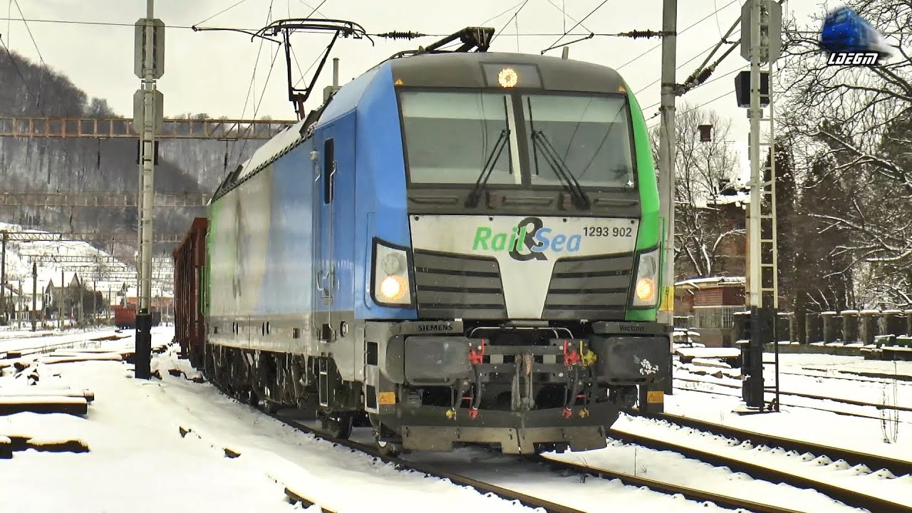Siemens Vectron 1293 902 & Tren Rail Operațions prin Zăpadă în Gara Ilva Mică - 10 Ianuarie 2025