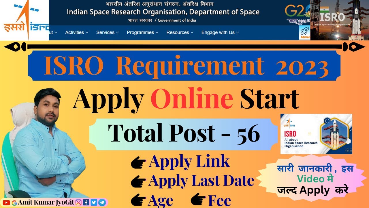 How to Apply ISRO Requirement 2023 / Total Post -56 /Isro form filling 2023