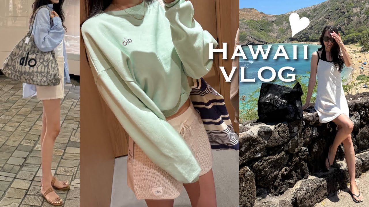 vlog_ 하와이 알로 ALO에서 에코백 겟! Kith 쇼핑템🛍️ 와이키키 갓성비 호텔까지🌴 에르메스 까레🐴, 겟레디윗미💄