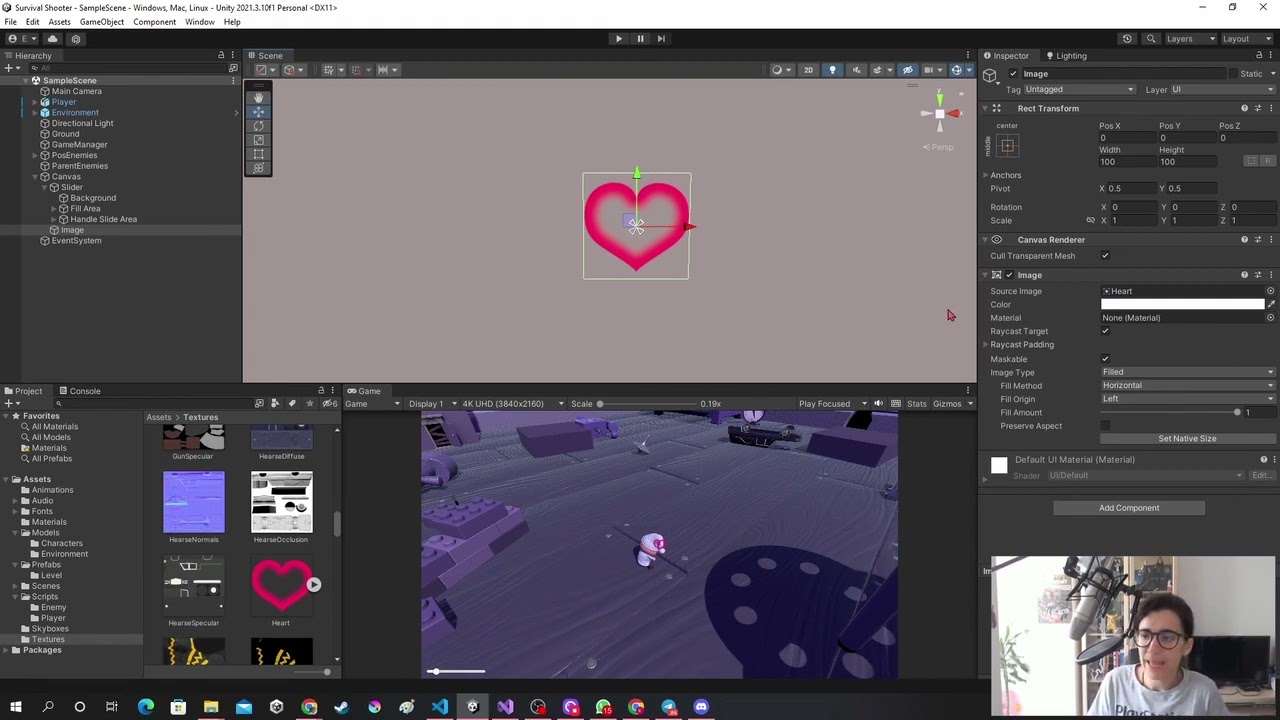 57  Survival shooter  salud player p1 - Curso Unity - OpenBootcamp