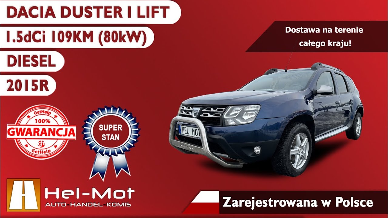 🇸🇪 Auta ze Szwecji! 🇸🇪 Dacia Duster 1.5dCi 4x4 PHU Hel-Mot Auto Handel Komis