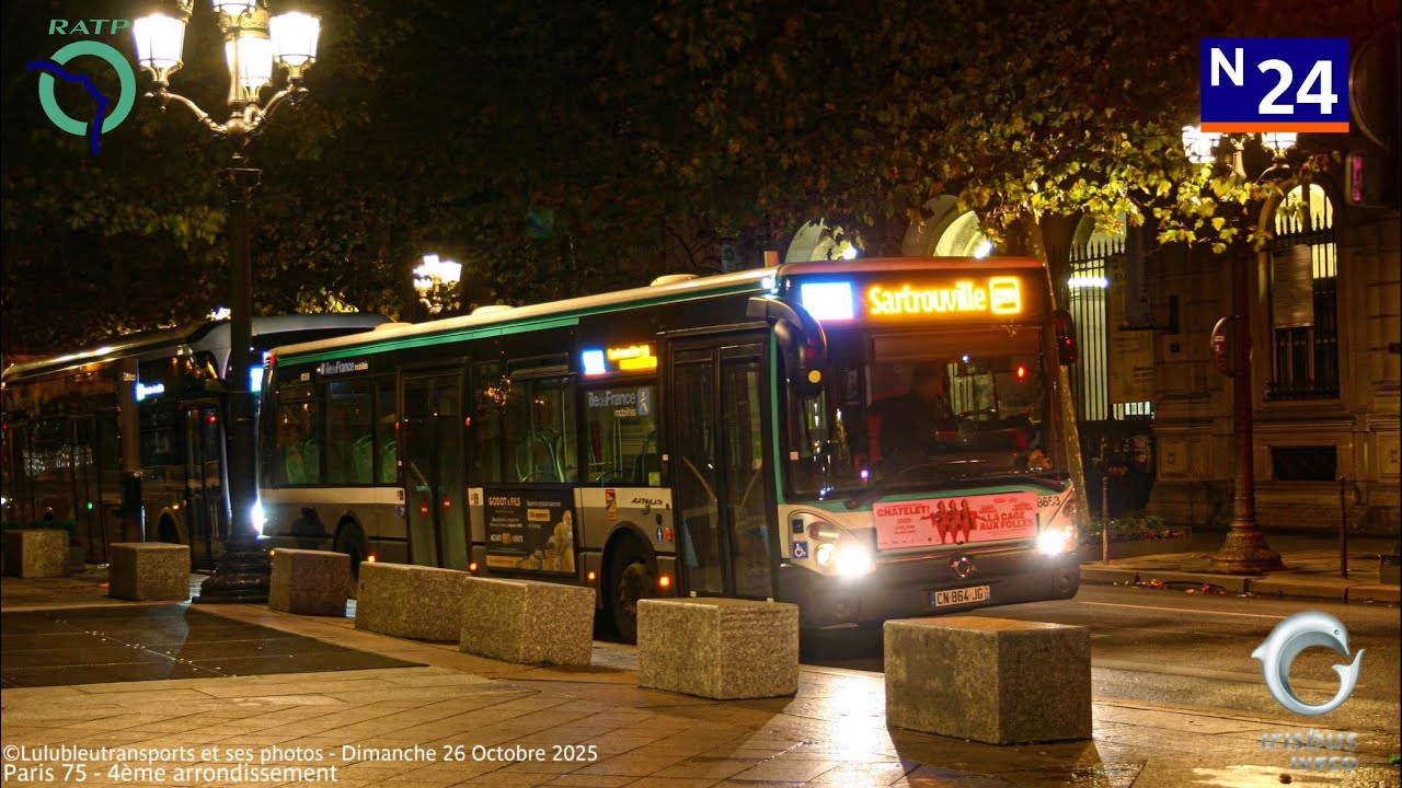 BUS N24 RATP - IRISBUS CITELIS 12 EEV RATP STIF - 8653 - KICKDOWN 🚀