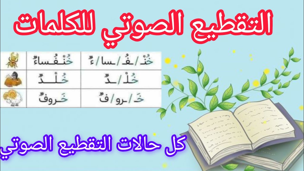 تقطيع الكلمات الى مقاطع صوتية بابسط طريقة للسنة اولى والسنة الثانية ابتدائي