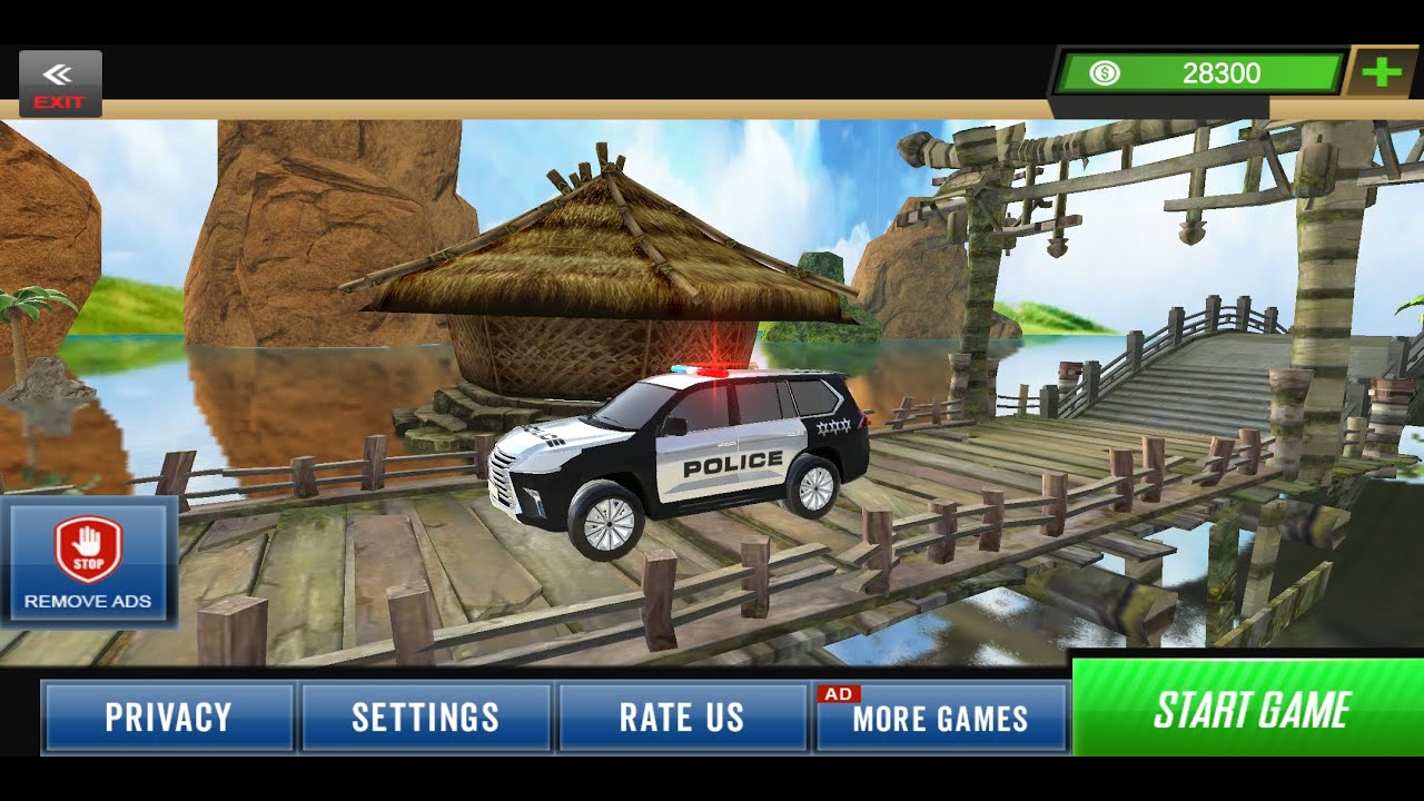 Police prado ramp car stunts impossible track 3d walkthrough speedrun gameplay