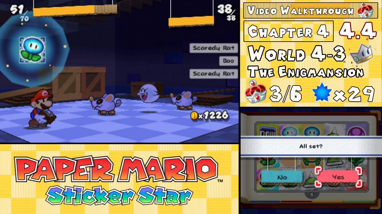 Paper Mario: Sticker Star Walkthrough 4.4 (World 4-3) The Enigmansion
